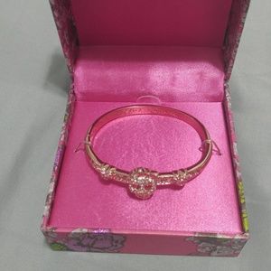 Betsy Johnson pink skull and hearts bracelet